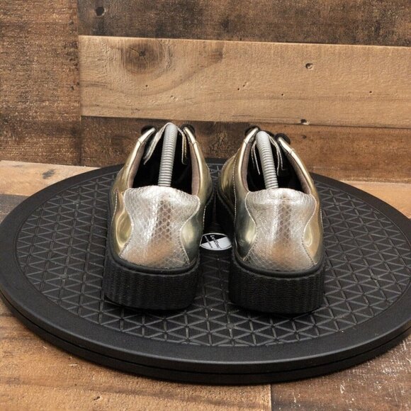 MICHAEL KORS TREVOR LACE UP WOMENS CASUAL SHOES GOLD PATENT LEATHER SIZE 8M - Picture 7 of 9